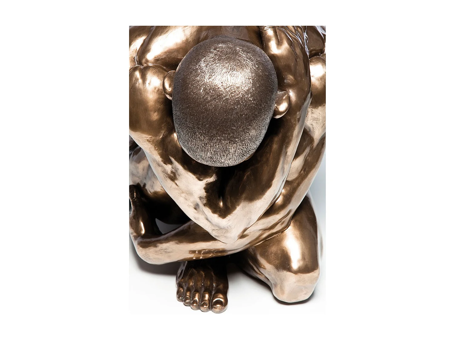 Figura decorativa Nude Man Hug bronzeo 54cm