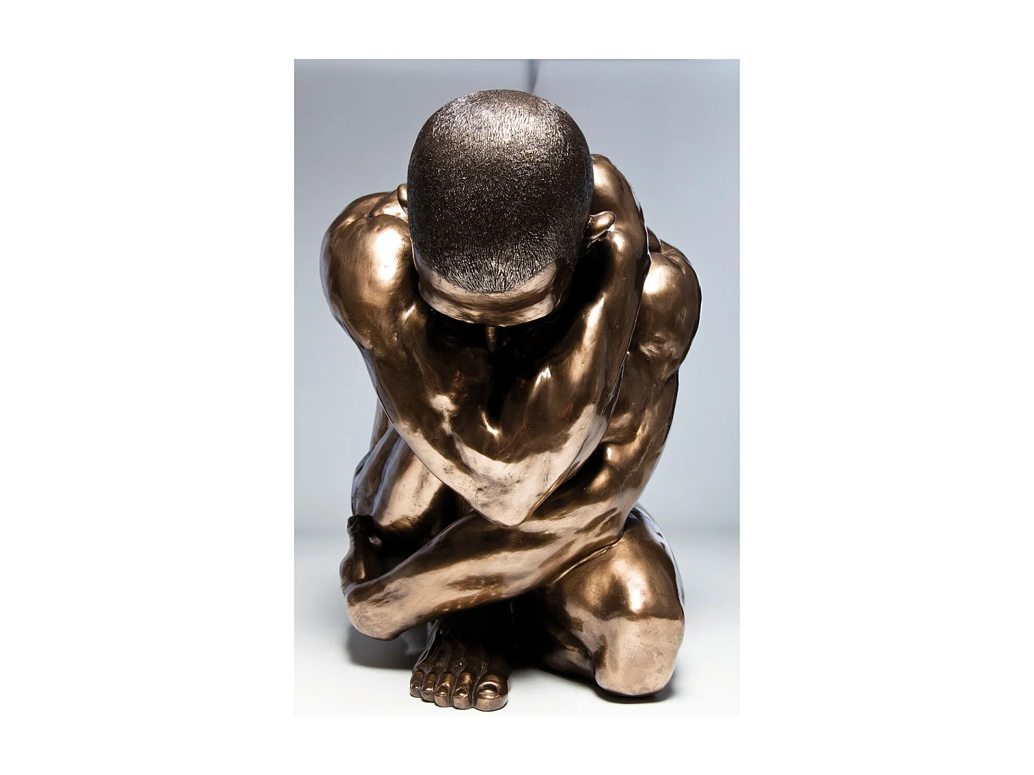 Figura decorativa Nude Man Hug bronzeo 54cm