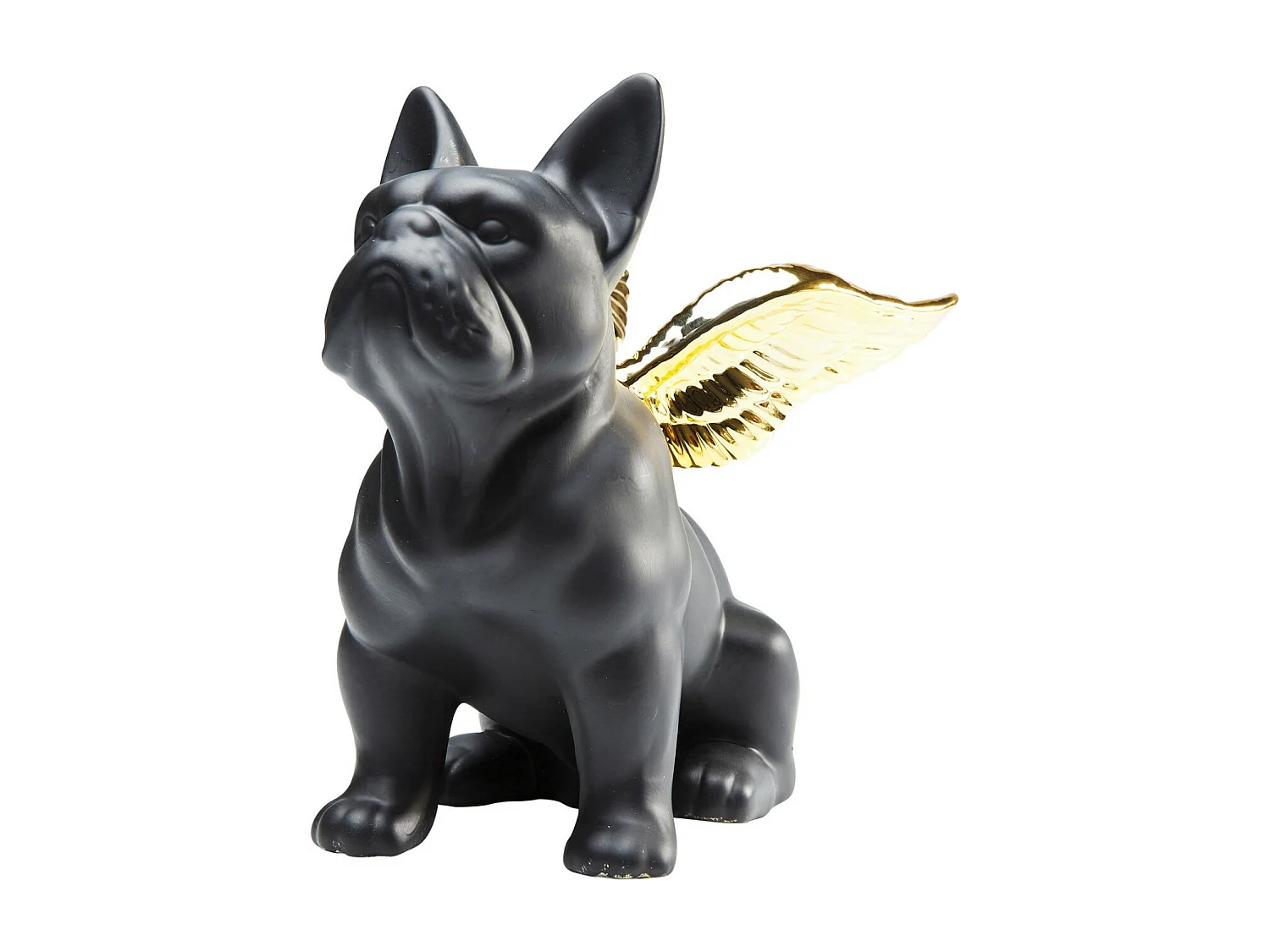 Figura decorativa Sitting Angel Dog oro-nero