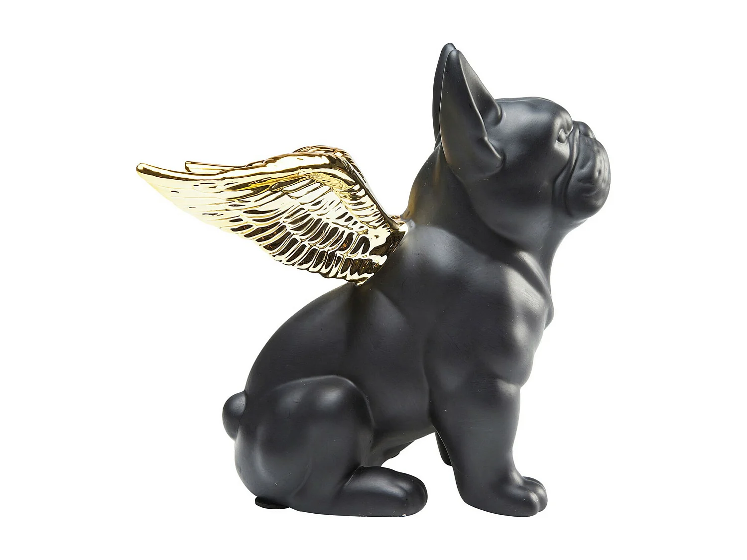 Figura decorativa Sitting Angel Dog oro-nero