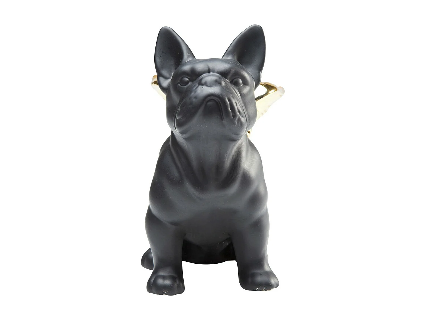 Figura decorativa Sitting Angel Dog oro-nero