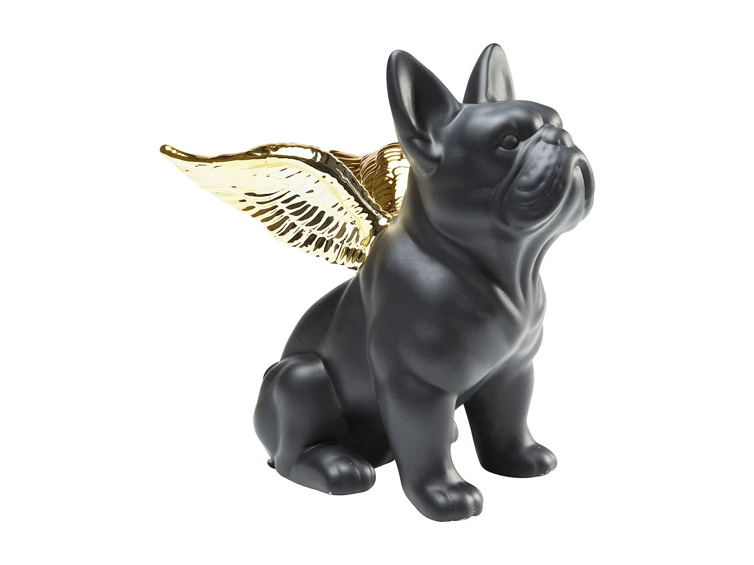 Figurine décorative  Sitting Angel Dog doré-noir