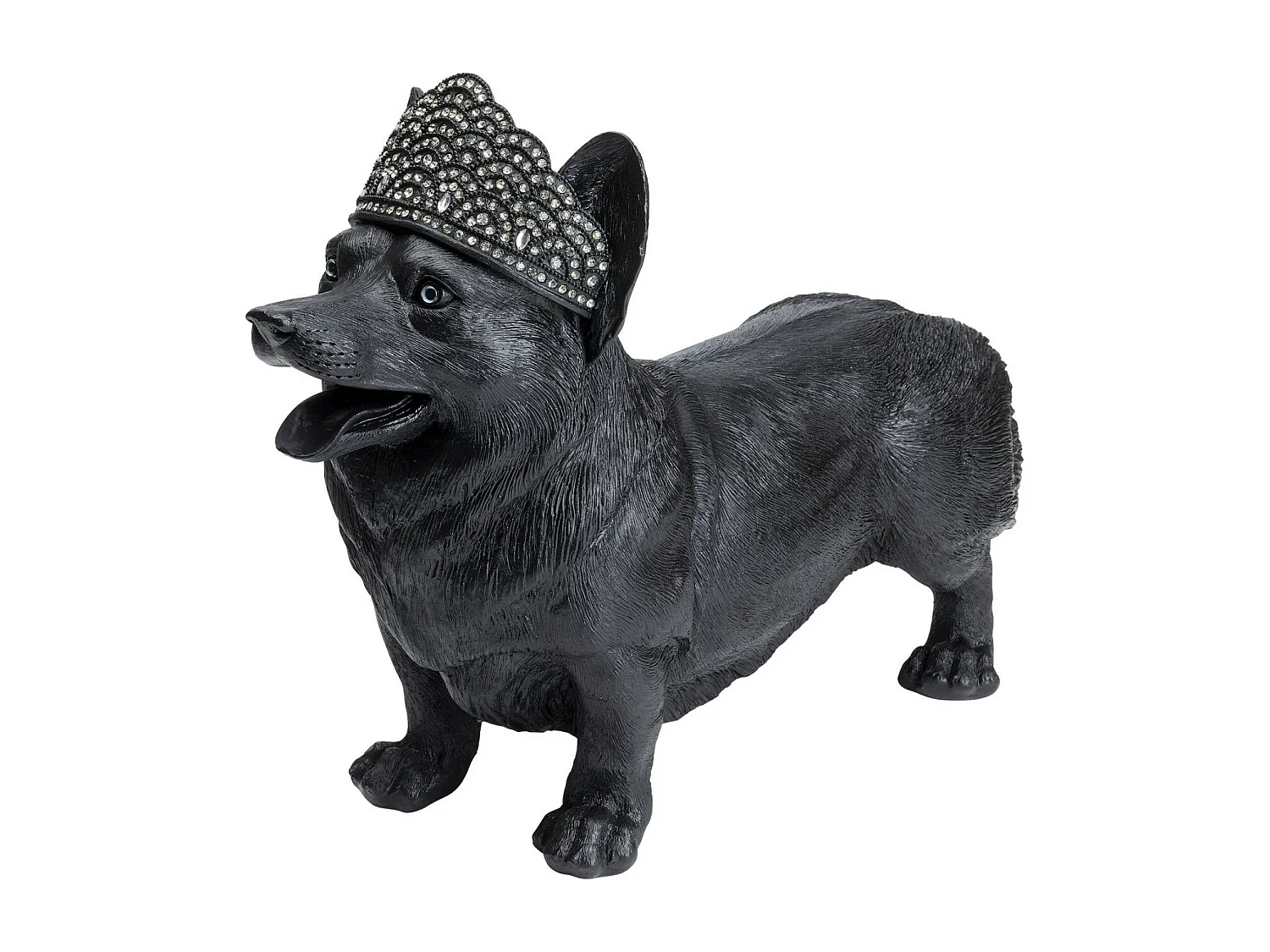 Figurine décorative Royal Standing Corgi noir 52cm