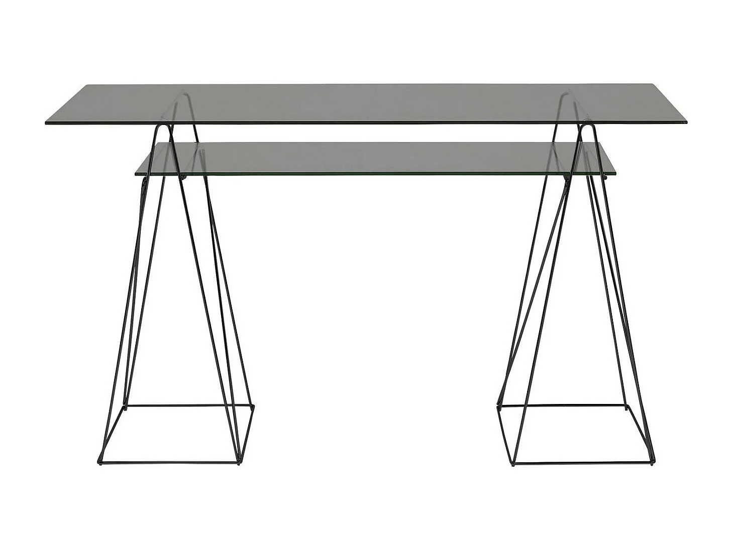 Bureau Polar noir 8mm verre trempé 135x65cm