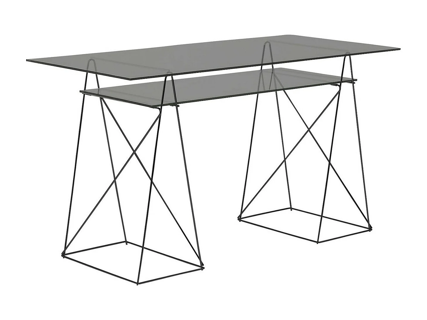 Bureau Polar noir 8mm verre trempé 135x65cm