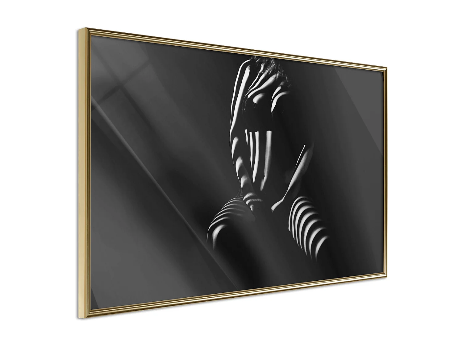 Affiche Murale Encadrée "Blinds Shadow" 45 x 30 cm Or