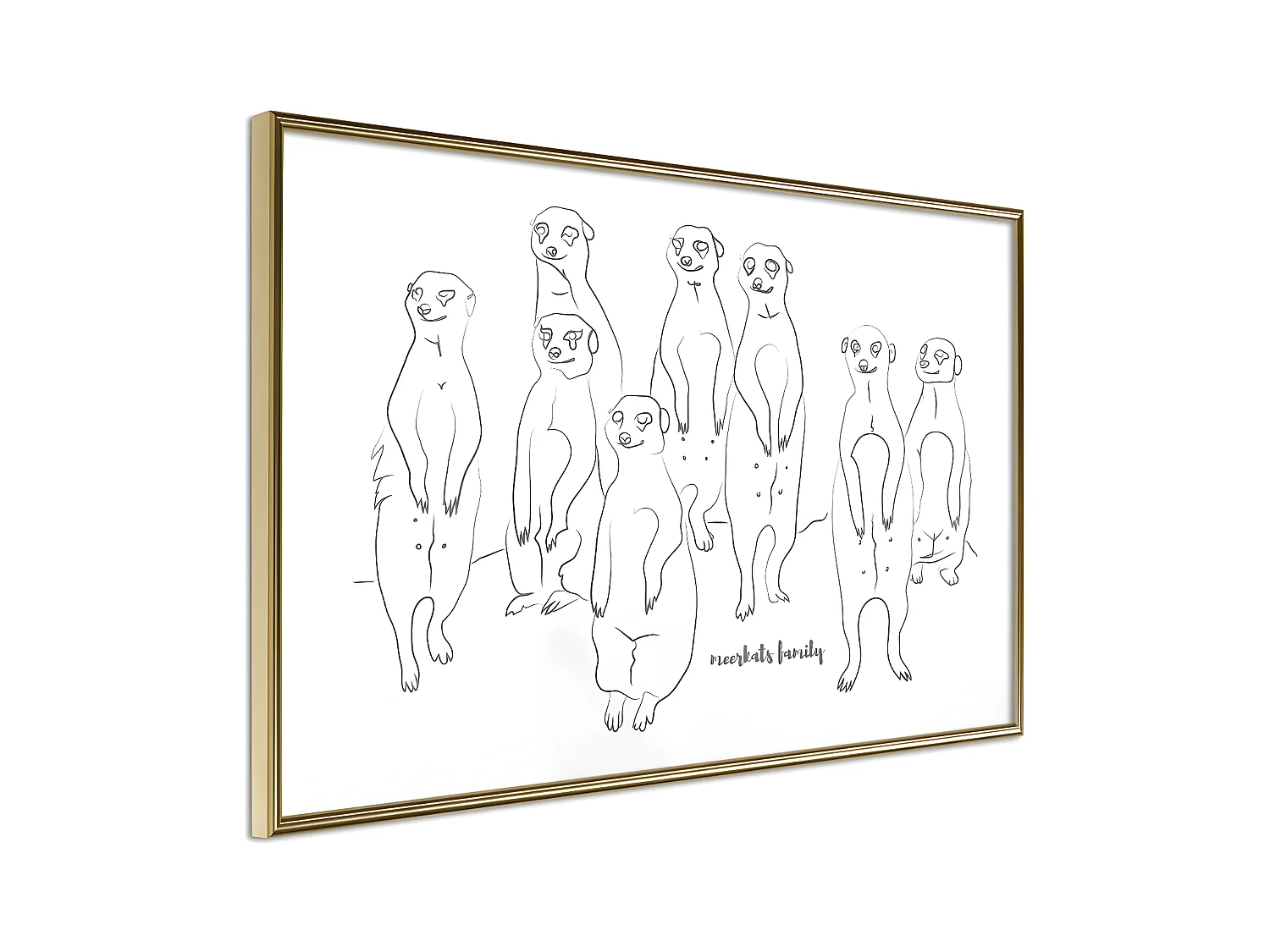 Affiche Murale Encadrée "Meerkat Lookout" 30 x 20 cm Or