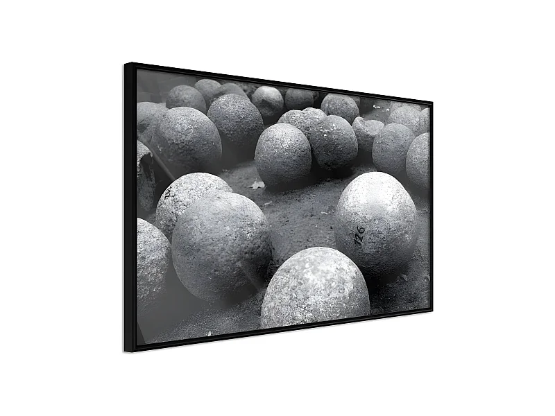 Affiche Murale Encadrée "Stone Spheres" 30 x 20 cm Noir