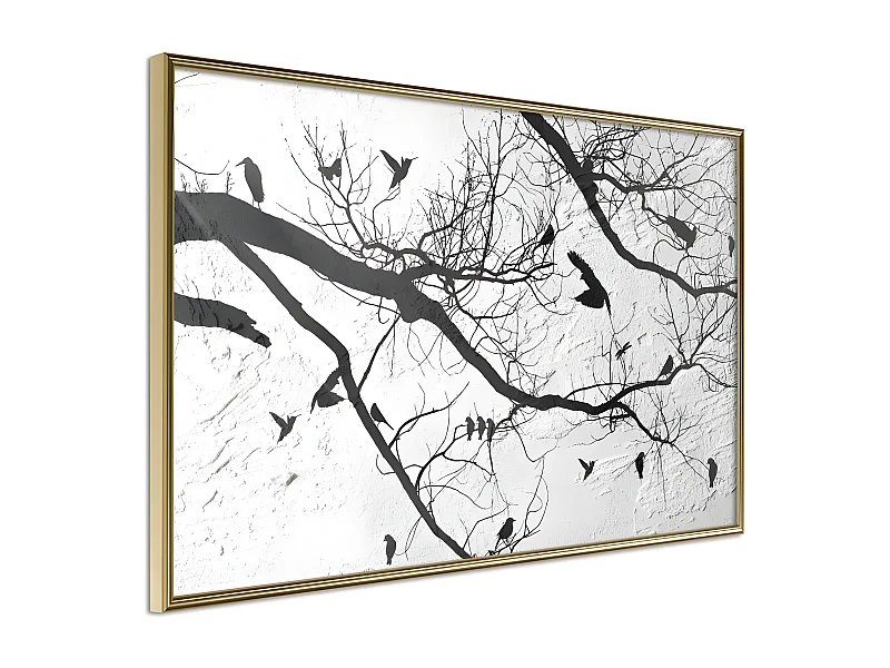 Affiche Murale Encadrée "Twitter II" 60 x 40 cm Or