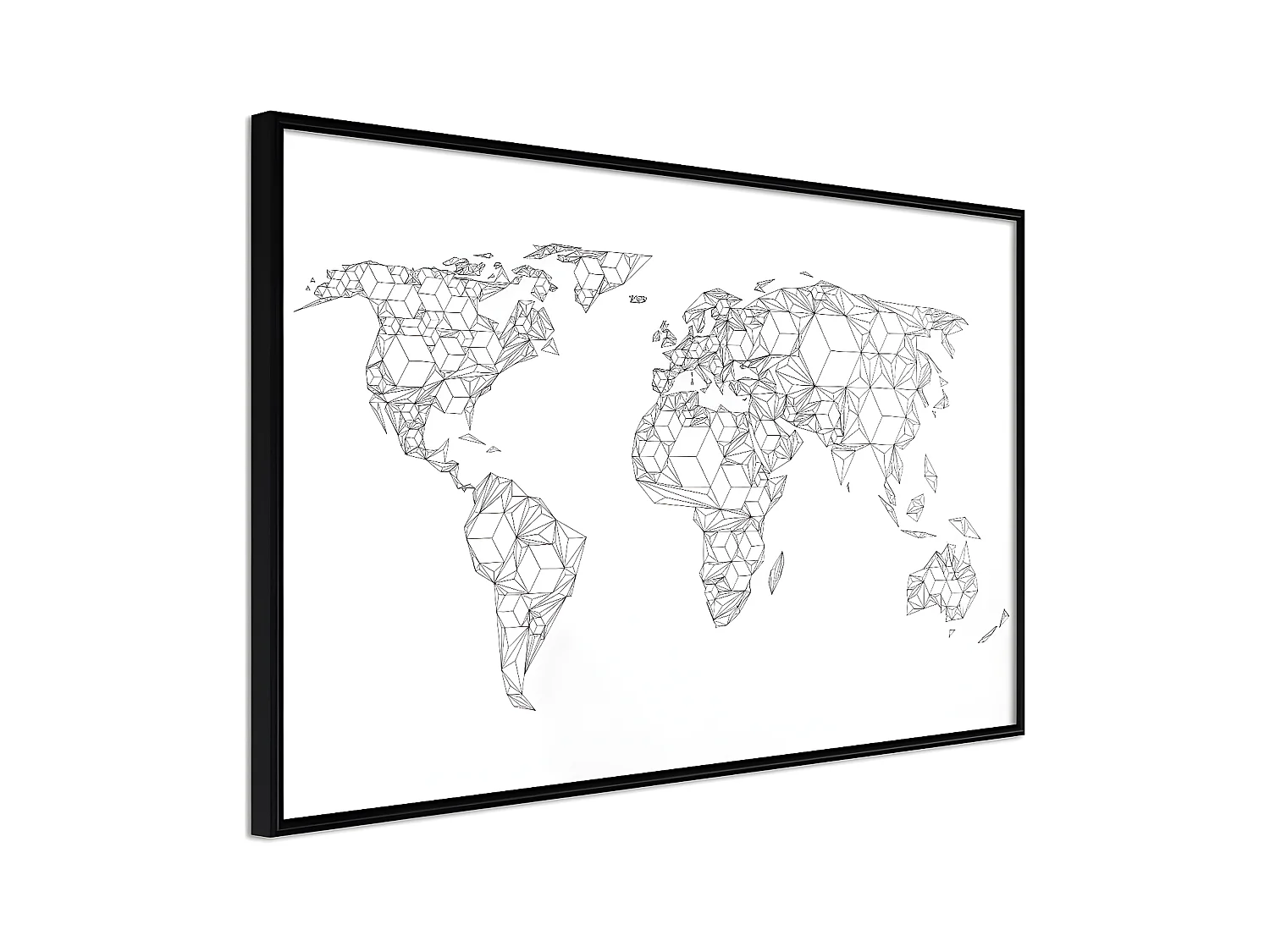 Affiche Murale Encadrée "World of Diamonds and Triangles" 45 x 30 cm Noir