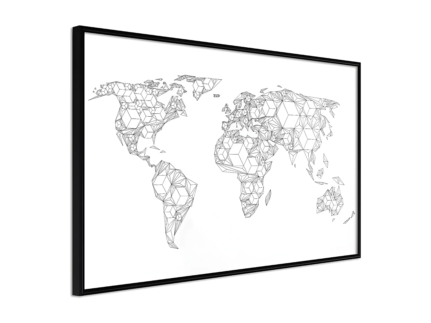 Affiche Murale Encadrée "World of Diamonds and Triangles" 45 x 30 cm Noir