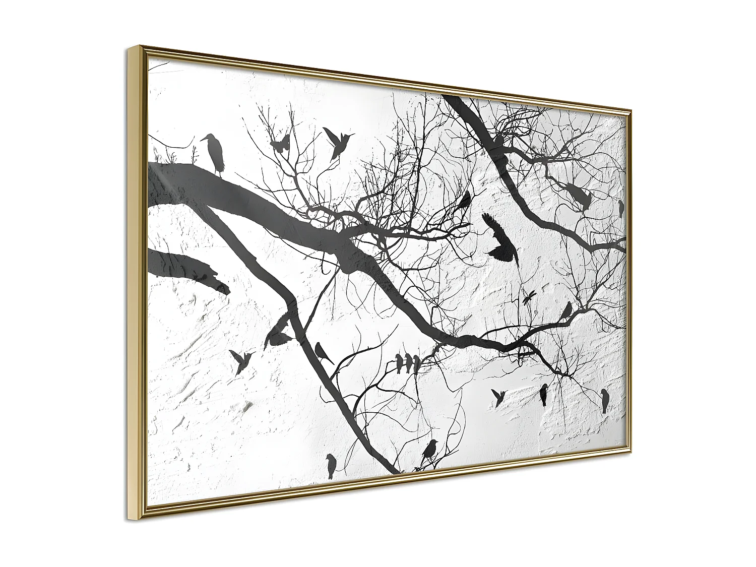 Affiche Murale Encadrée "Twitter II" 45 x 30 cm Or