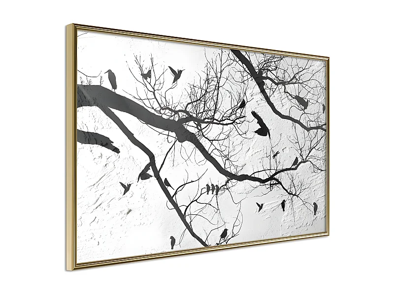 Affiche Murale Encadrée "Twitter II" 45 x 30 cm Or