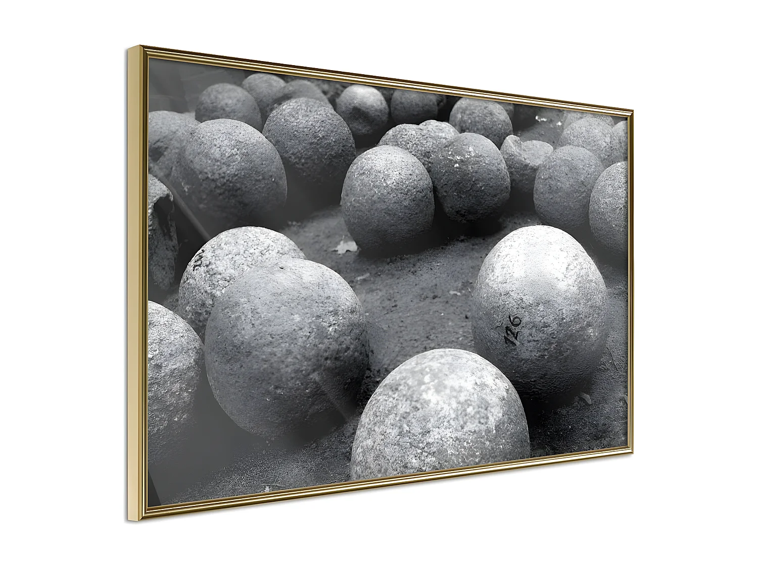 Affiche Murale Encadrée "Stone Spheres" 60 x 40 cm Or