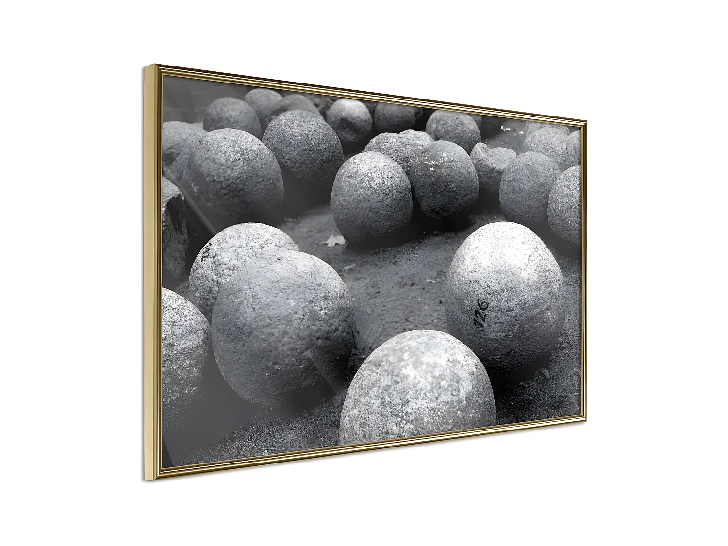 Affiche Murale Encadrée "Stone Spheres" 60 x 40 cm Or