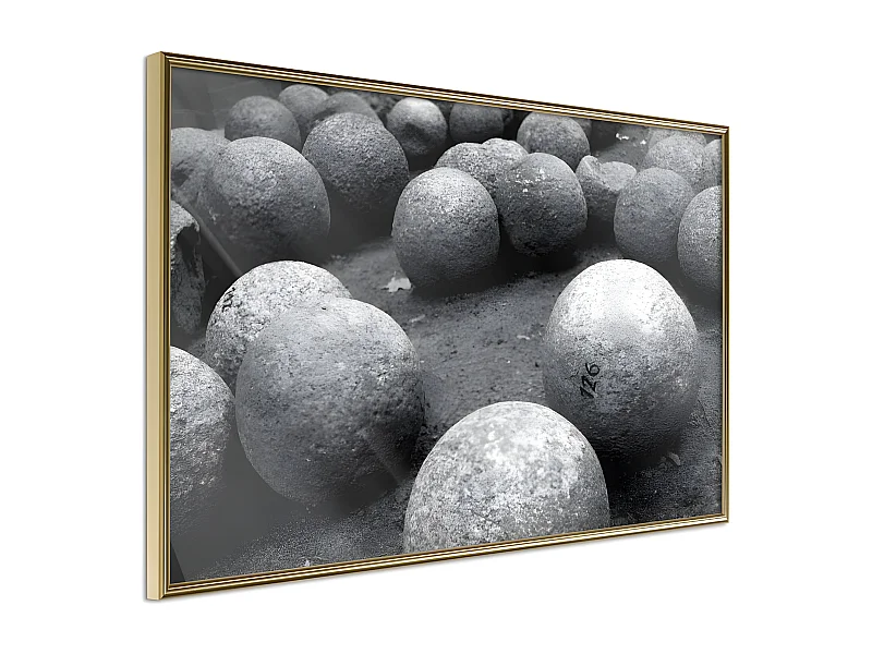 Affiche Murale Encadrée "Stone Spheres" 60 x 40 cm Or