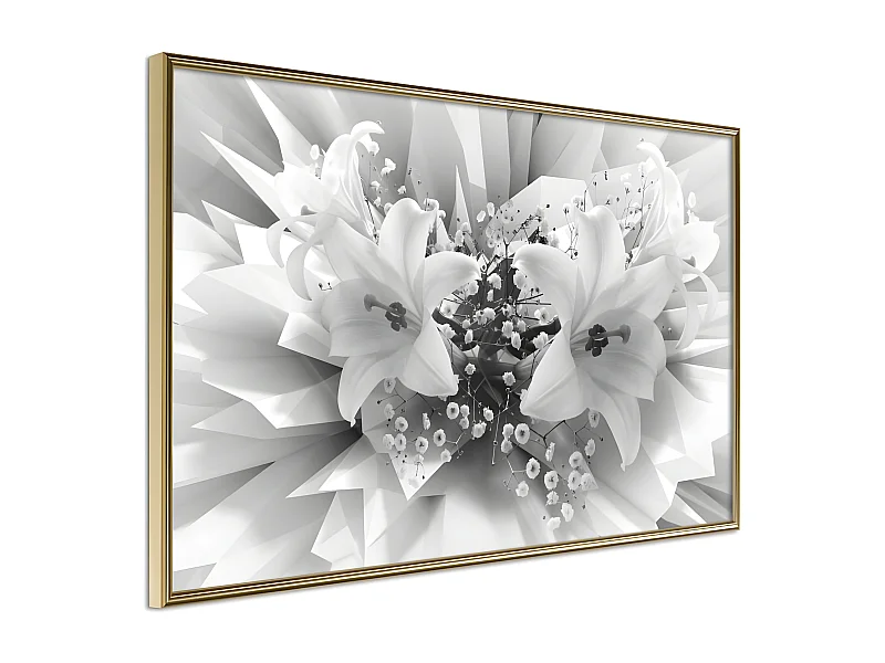 Affiche Murale Encadrée "Crystal Lillies" 30 x 20 cm Or