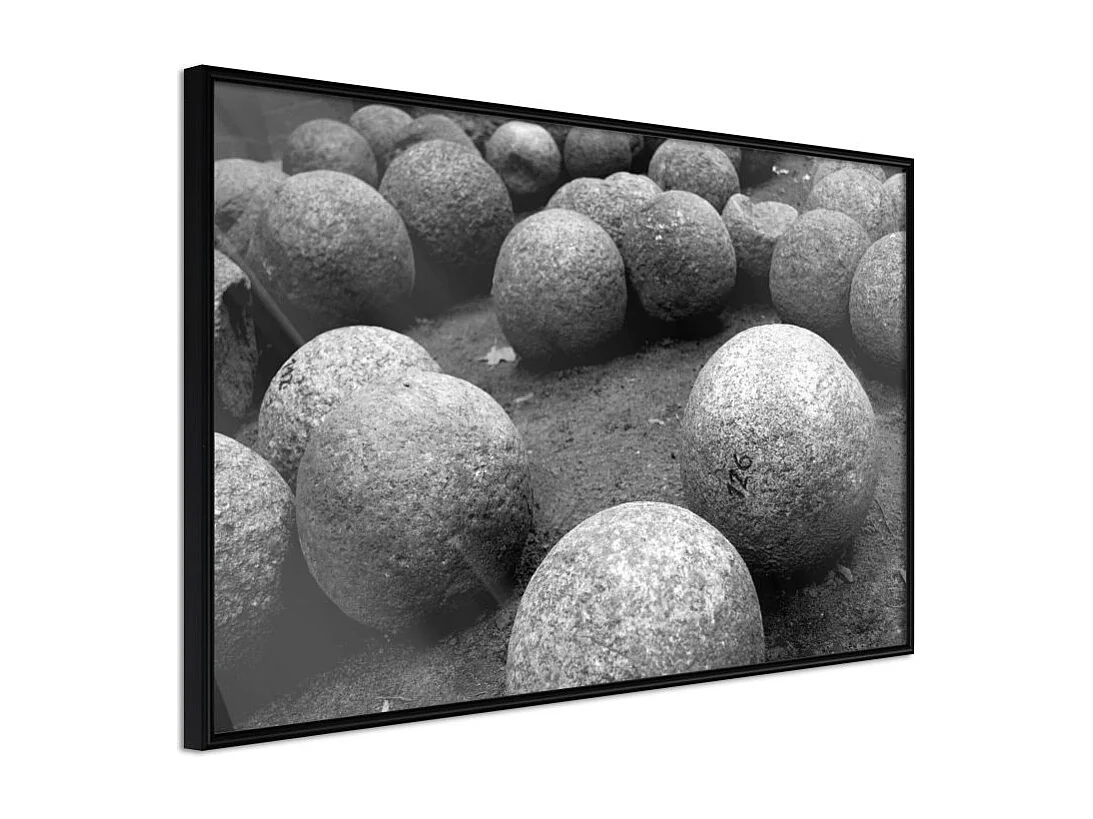 Affiche Murale Encadrée "Stone Spheres" 60 x 40 cm Noir
