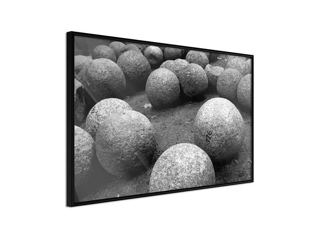 Affiche Murale Encadrée "Stone Spheres" 60 x 40 cm Noir