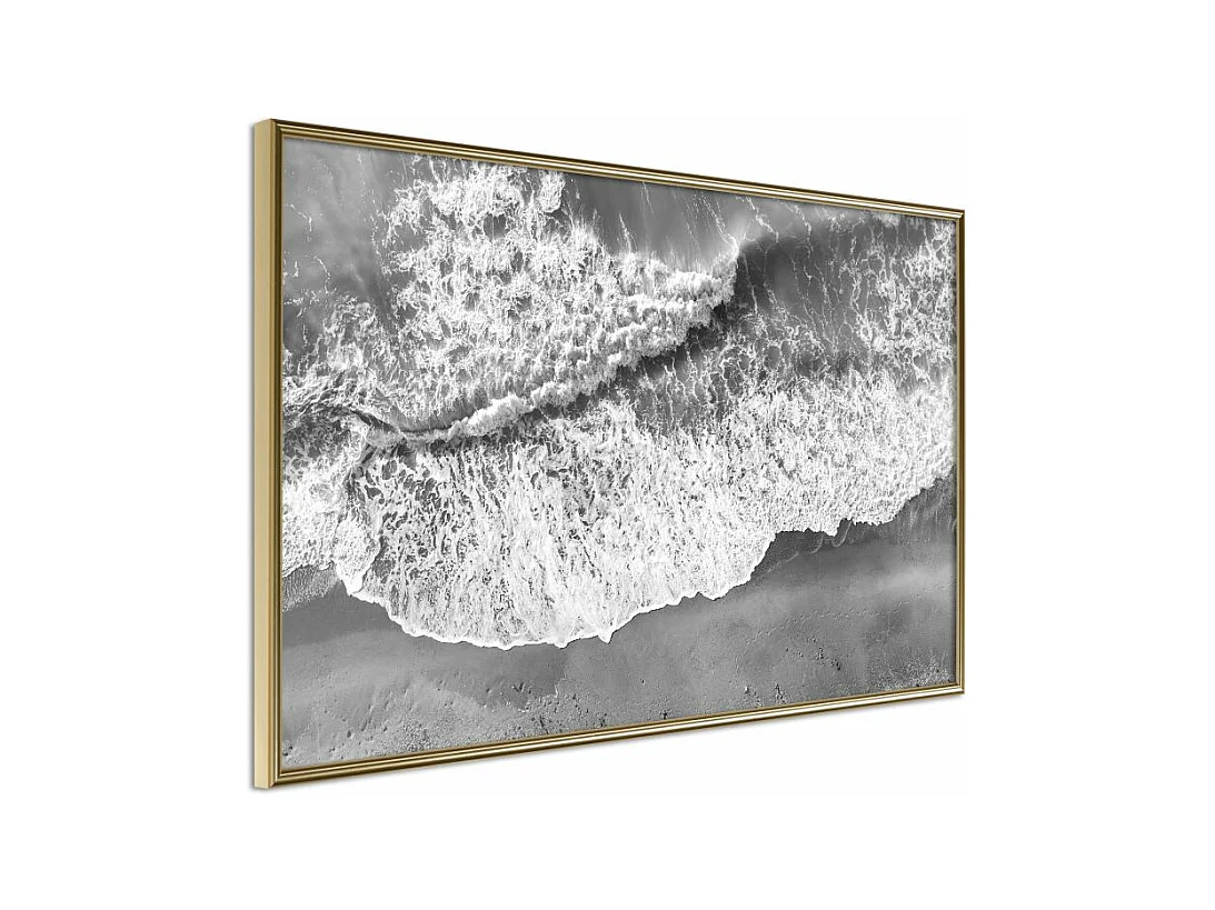 Affiche Murale Encadrée "Power of the Sea" 45 x 30 cm Or