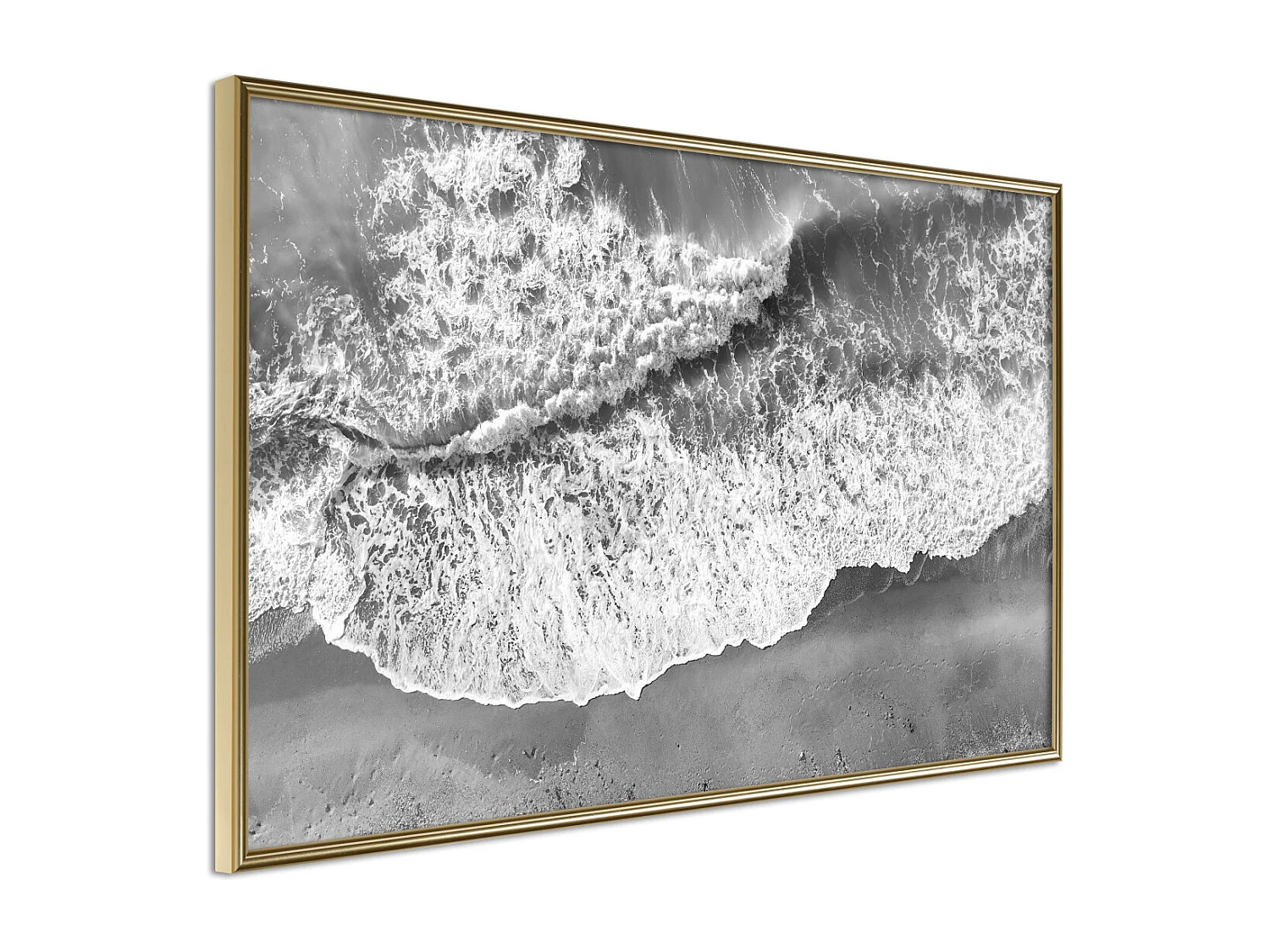 Affiche Murale Encadrée "Power of the Sea" 30 x 20 cm Or