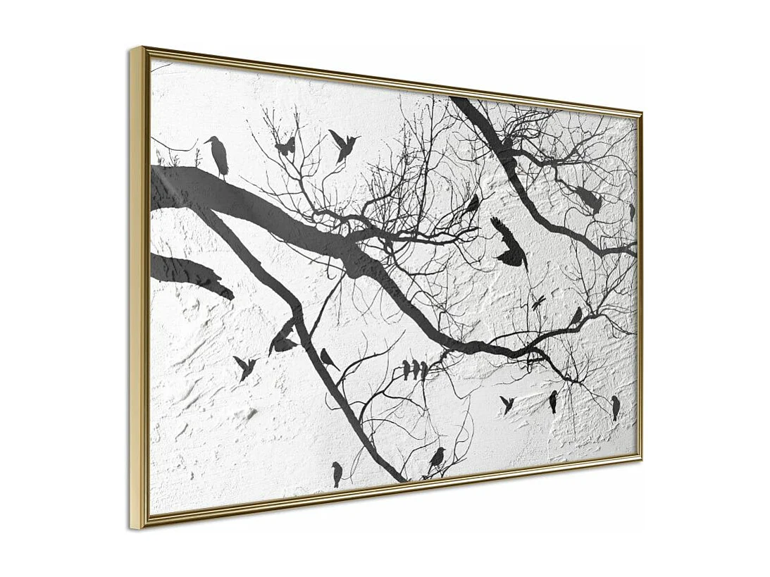 Affiche Murale Encadrée "Twitter II" 30 x 20 cm Or