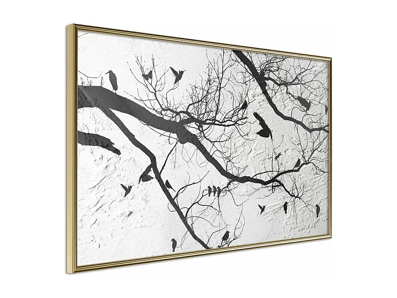 Affiche Murale Encadrée "Twitter II" 30 x 20 cm Or