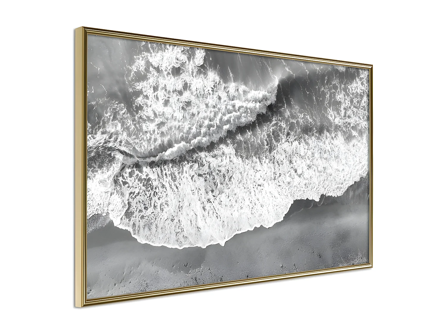 Affiche Murale Encadrée "Power of the Sea" 90 x 60 cm Or