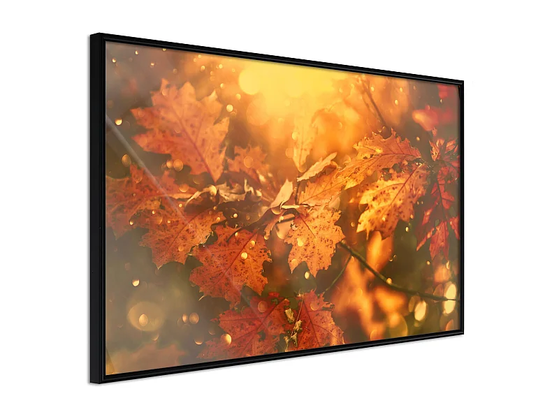 Affiche Murale Encadrée "Golden Autumn" 90 x 60 cm Noir