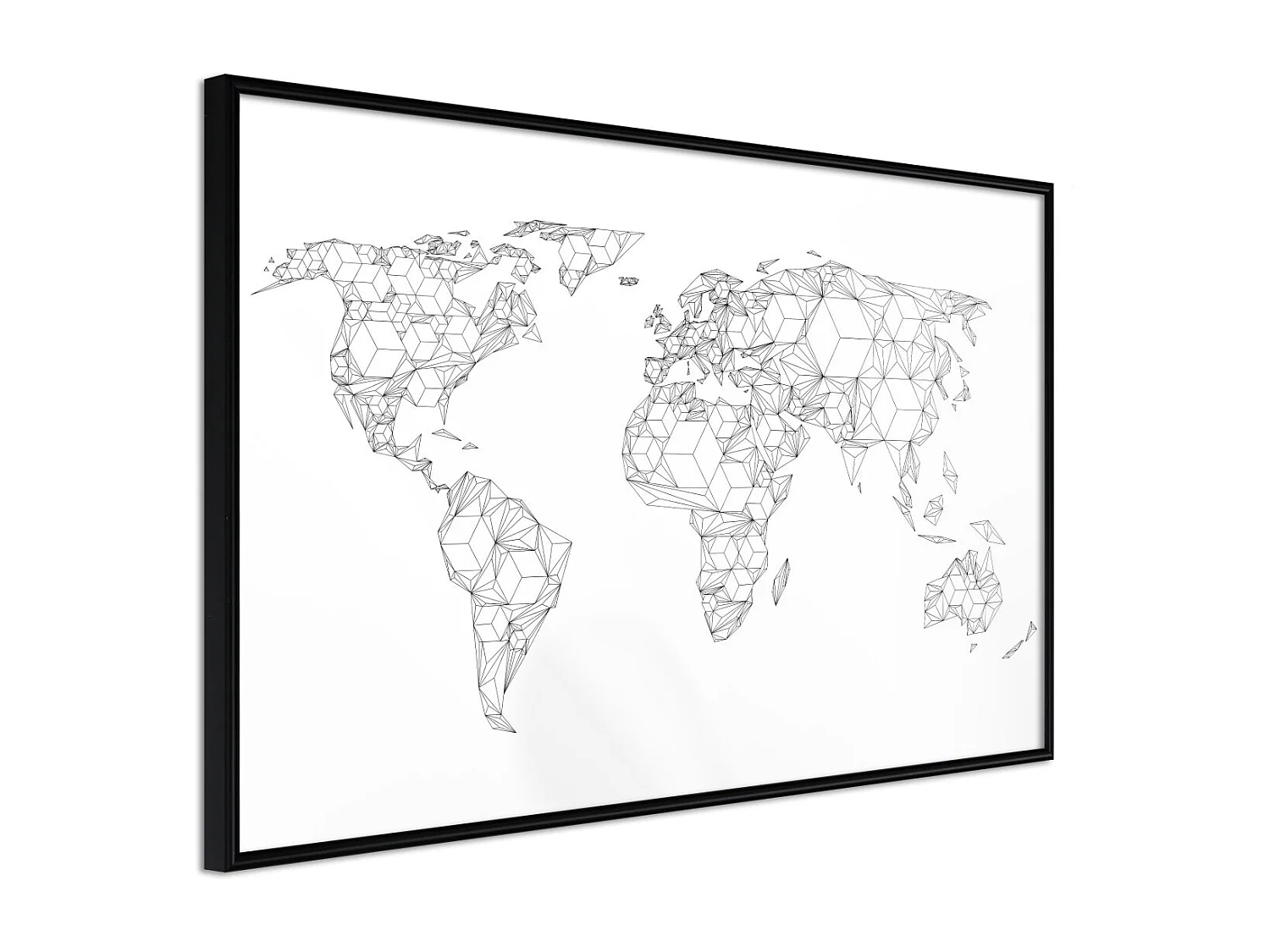 Affiche Murale Encadrée "World of Diamonds and Triangles" 30 x 20 cm Noir