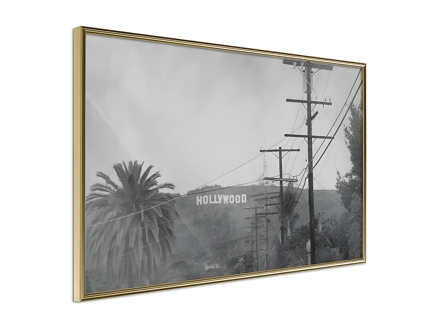 Affiche Murale Encadrée "Old Hollywood" 30 x 20 cm Or