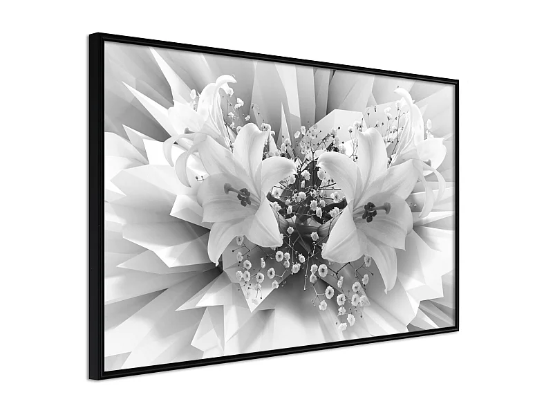 Affiche Murale Encadrée "Crystal Lillies" 60 x 40 cm Noir
