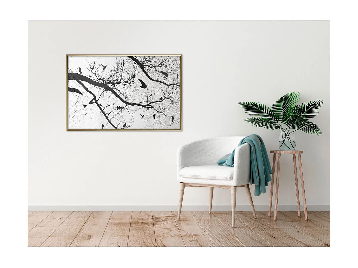 Affiche Murale Encadrée "Twitter II" 90 x 60 cm Or