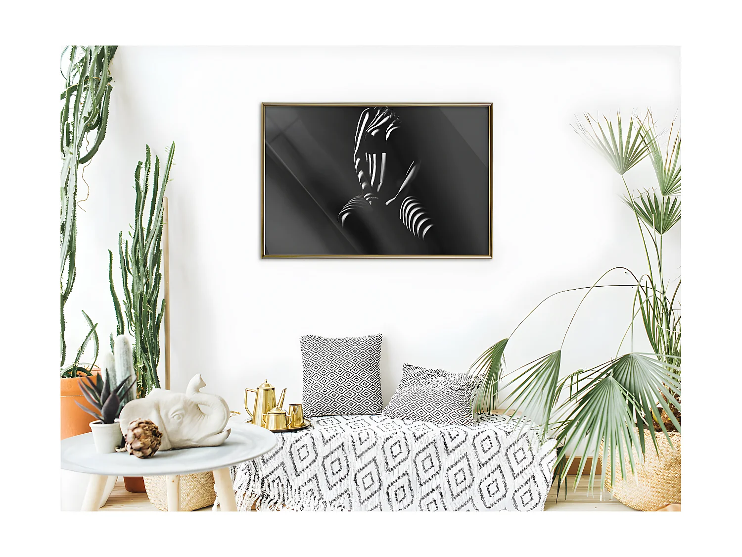 Affiche Murale Encadrée "Blinds Shadow" 90 x 60 cm Or