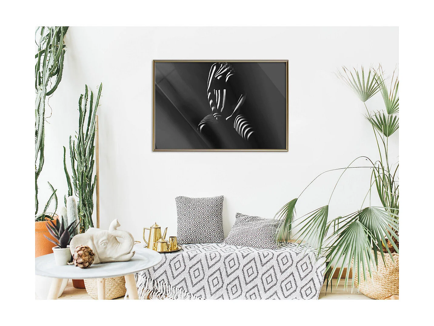 Affiche Murale Encadrée "Blinds Shadow" 90 x 60 cm Or