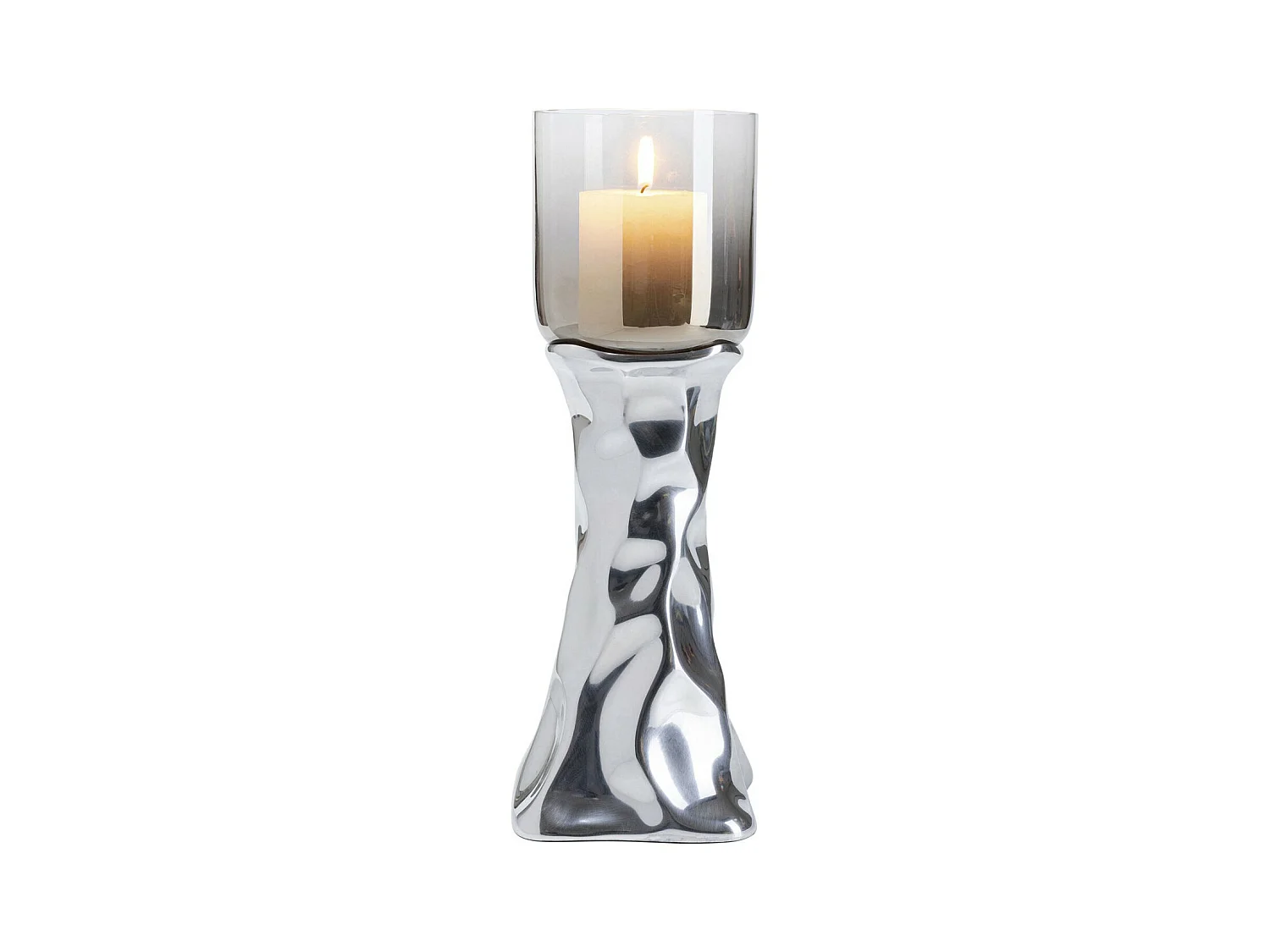 Bougeoir Jade argenté 38cm