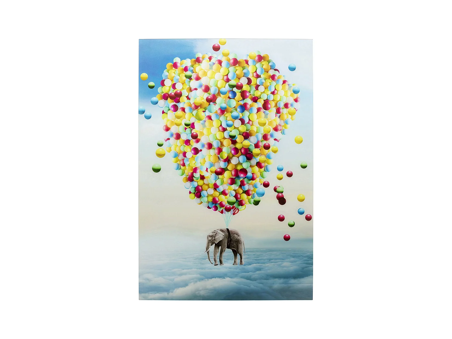 Glasbild Balloon Elephant 100x150cm