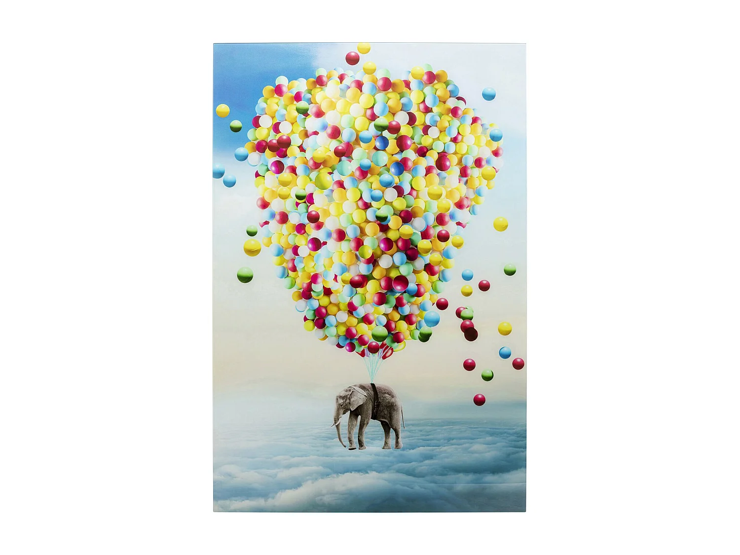 Tableau en verre Balloon Elephant 100x150cm
