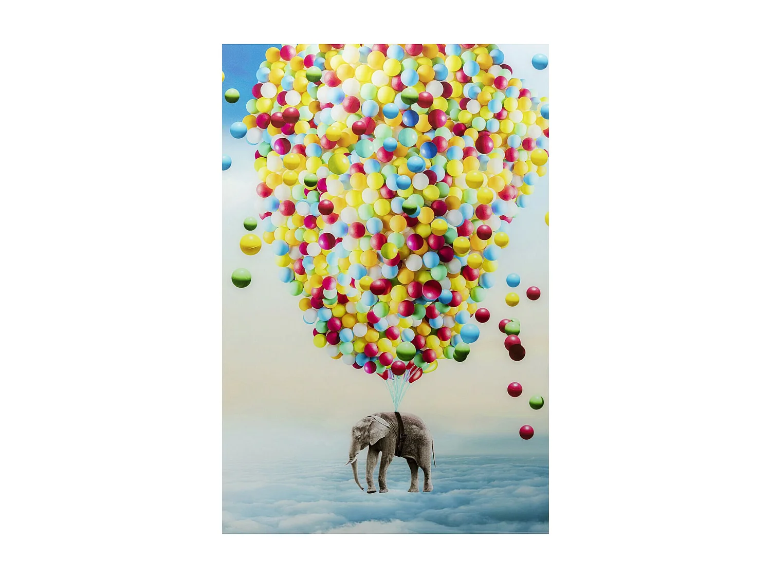 Tableau en verre Balloon Elephant 100x150cm