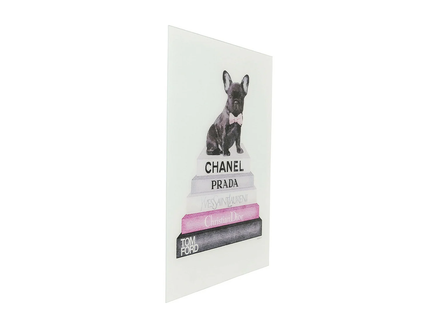 Tableau en verre Fashion Dog 60x80cm