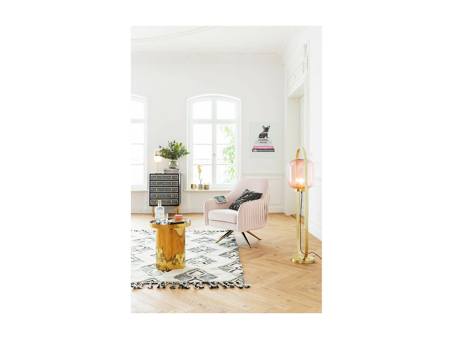 Tableau en verre Fashion Dog 60x80cm