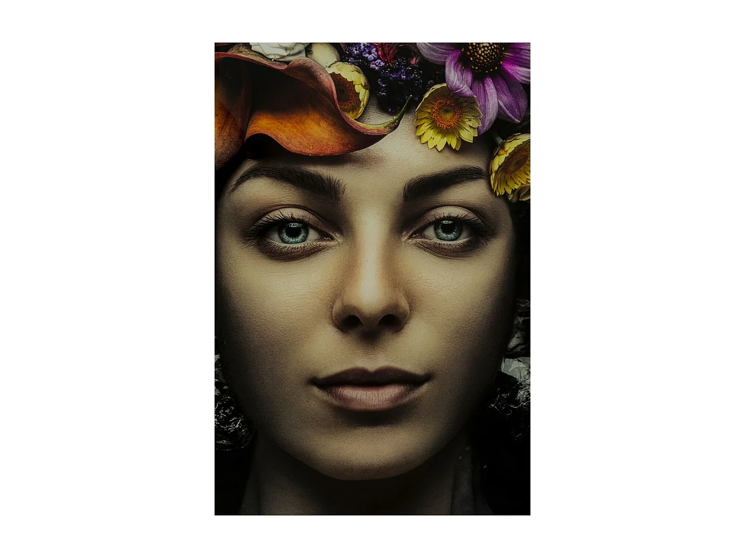 Quadro in vetro Flower Art Lady 80x80cm