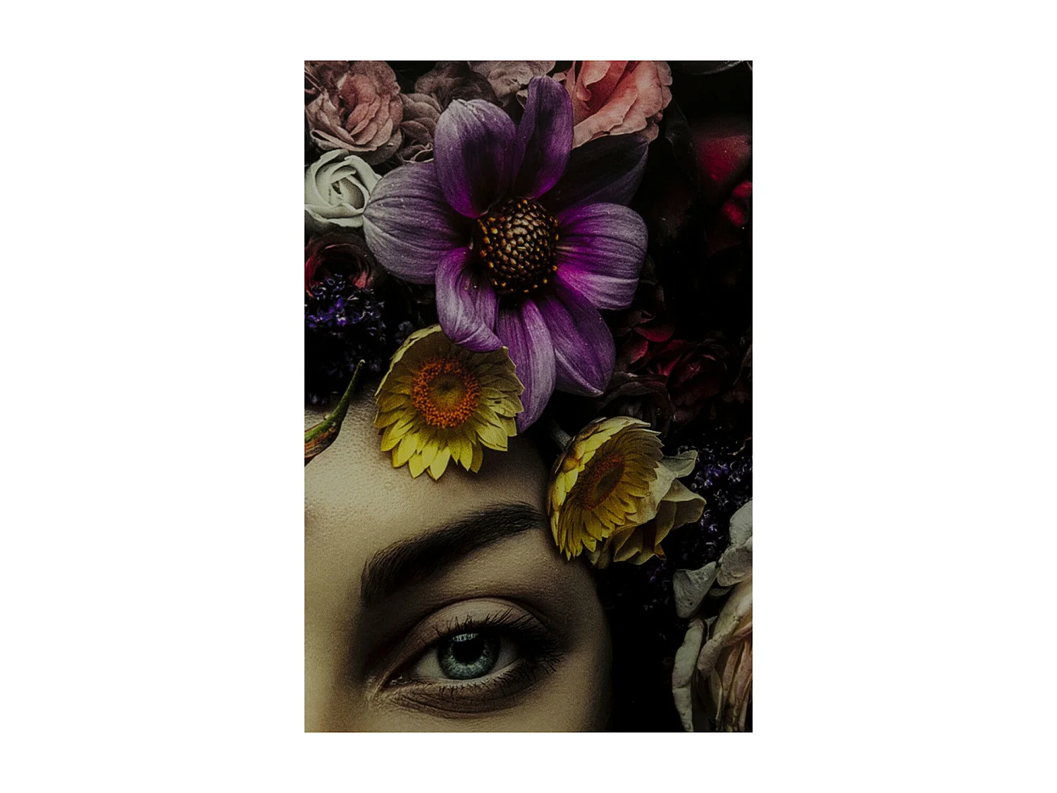 Quadro in vetro Flower Art Lady 80x80cm