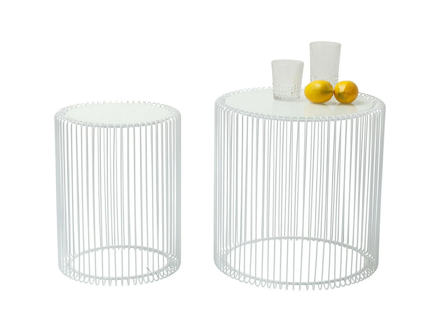 Tables d appoint Wire blanc Ø44cm (2/Set)