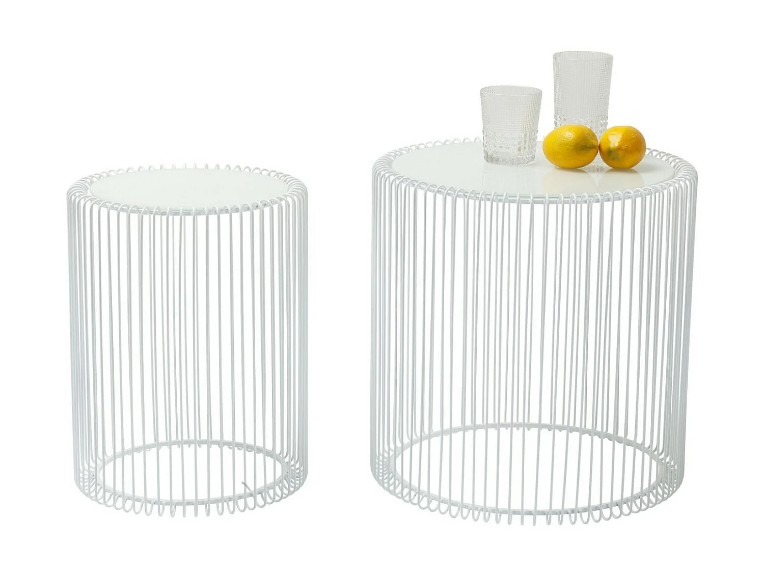 Tables d appoint Wire blanc Ø44cm (2/Set)