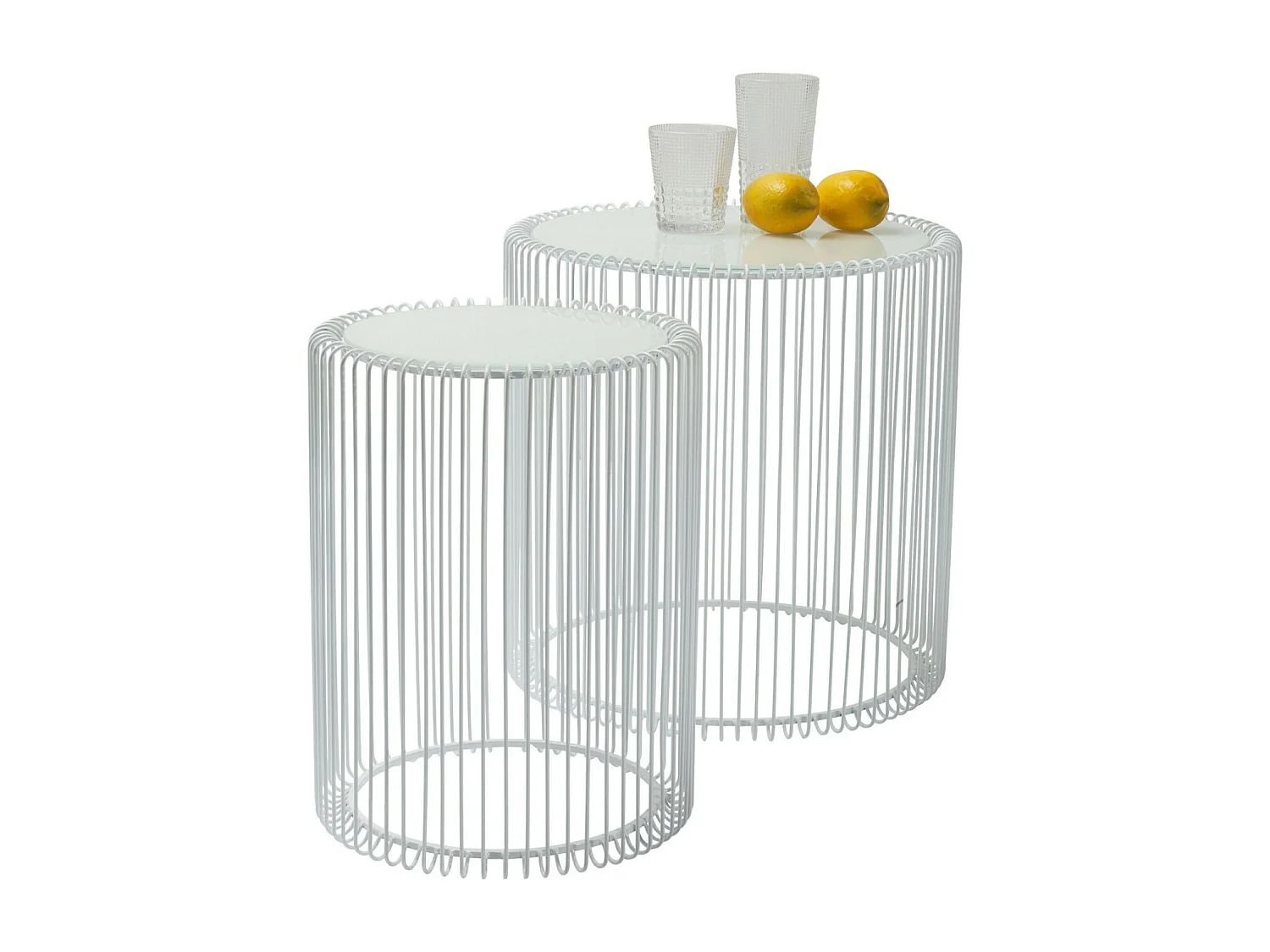 Tables d appoint Wire blanc Ø44cm (2/Set)