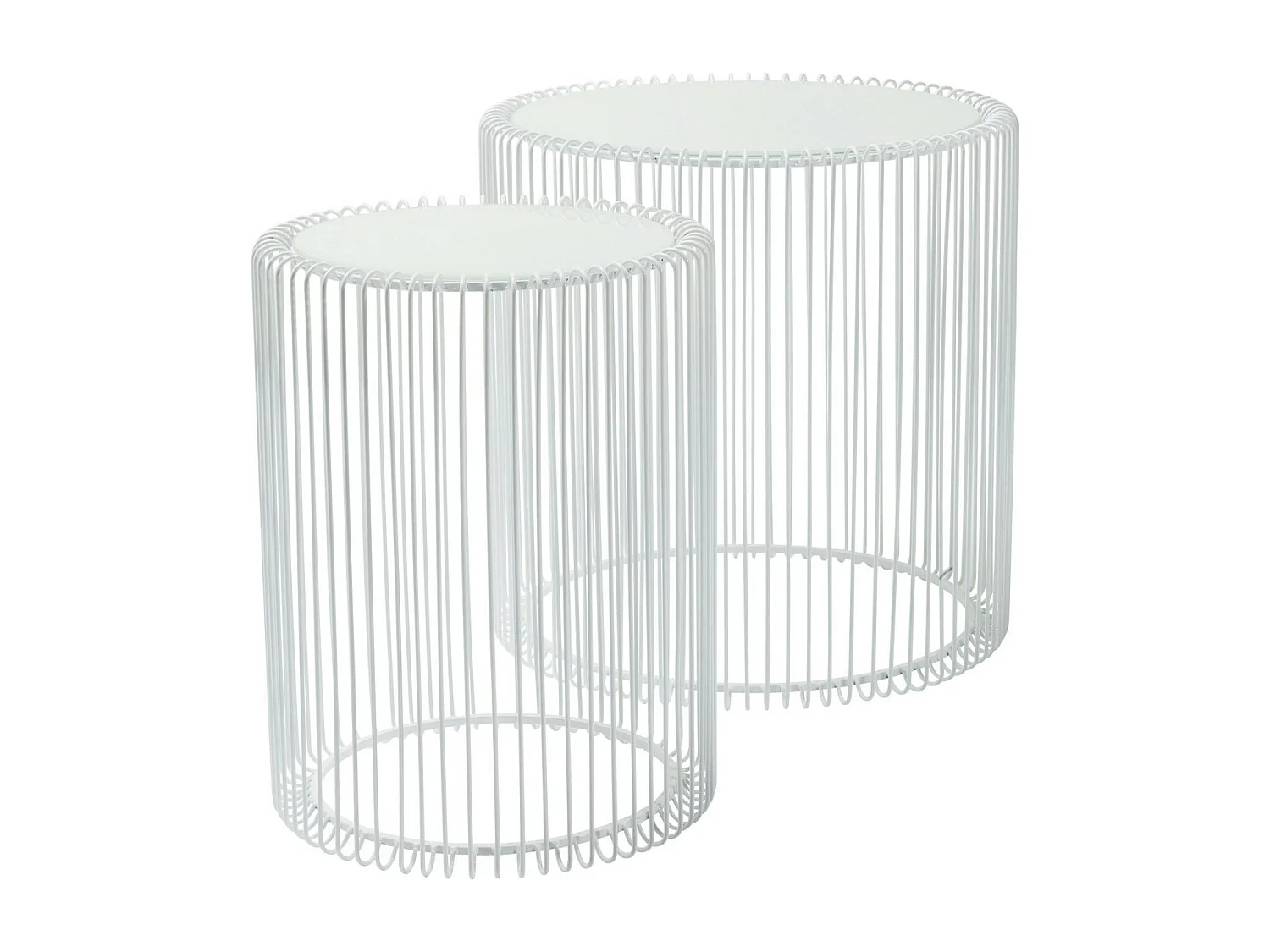 Tables d appoint Wire blanc Ø44cm (2/Set)