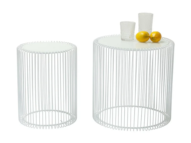 Tables d appoint Wire blanc Ø44cm (2/Set)