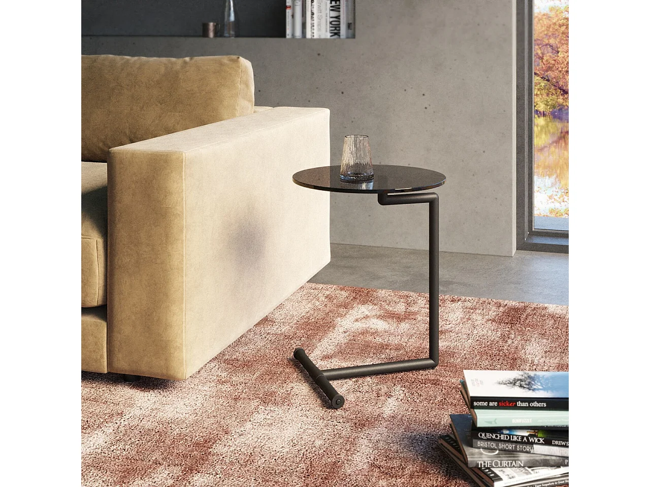 Table d’Appoint Easy Living Noir Ø46cm