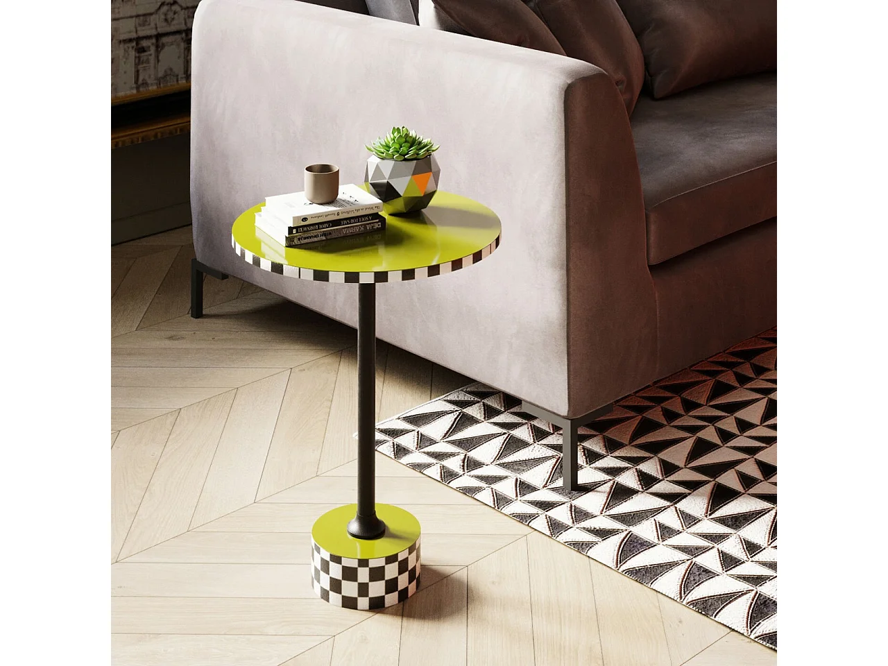 Tavolino d appoggio Domero Race oliva Ø25cm